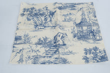 Load image into Gallery viewer, Blue White Chinoiserie Toile Cloth Napkins Set of 10 18 Inch Asian Scenic Print
