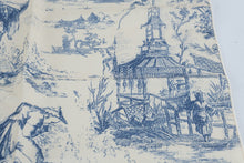 Load image into Gallery viewer, Blue White Chinoiserie Toile Cloth Napkins Set of 10 18 Inch Asian Scenic Print
