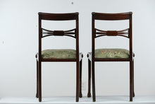 Load image into Gallery viewer, Pair of Regency Chairs with Carved Hoofed Feet - Brand New Toile Upholstery
