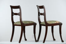 Load image into Gallery viewer, Pair of Regency Chairs with Carved Hoofed Feet - Brand New Toile Upholstery
