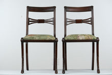 Load image into Gallery viewer, Pair of Regency Chairs with Carved Hoofed Feet - Brand New Toile Upholstery
