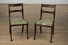 Load image into Gallery viewer, Pair of Regency Chairs with Carved Hoofed Feet - Brand New Toile Upholstery
