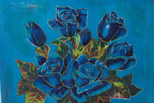 Load image into Gallery viewer, Tony Agostini Signed Cubist Lithograph – &quot;Blue Roses Still Life&quot;
