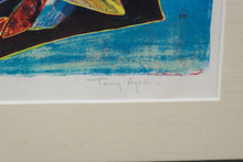 Load image into Gallery viewer, Tony Agostini Signed Cubist Lithograph – &quot;Blue Roses Still Life&quot;
