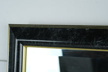 Load image into Gallery viewer, Black &amp; Gold Framed Wall Mirror – Hollywood Regency Style, Rectangular Decor Mirror
