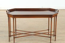 Load image into Gallery viewer, Traditional Inlaid Butler’s Tray Table – Federal Style with Octagonal Top
