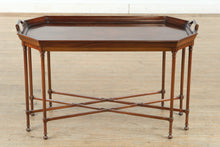 Load image into Gallery viewer, Traditional Inlaid Butler’s Tray Table – Federal Style with Octagonal Top

