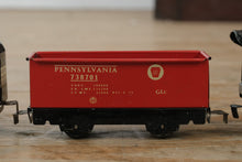 Load image into Gallery viewer, Vintage Marx Wind-Up Tin Train Set – Pennsylvania, New York Central, Caboose No. 536 + Track &amp; Key
