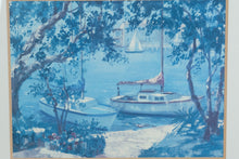 Load image into Gallery viewer, “Tranquil Harbor” Framed Coastal Art Print – 29x35 – Nautical Boats Scene, Made in USA
