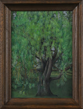 Load image into Gallery viewer, “Willow in Stillness” – Original Oil Painting, Signed Landscape in Wood Frame
