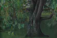 Load image into Gallery viewer, “Willow in Stillness” – Original Oil Painting, Signed Landscape in Wood Frame
