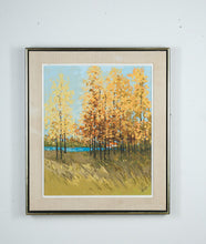 Load image into Gallery viewer, Original Oil Painting by Norman – Autumn Trees by the Lake
