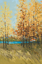 Load image into Gallery viewer, Original Oil Painting by Norman – Autumn Trees by the Lake
