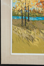 Load image into Gallery viewer, Original Oil Painting by Norman – Autumn Trees by the Lake
