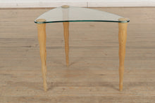 Load image into Gallery viewer, Triangular Side Table with Glass Top
