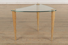 Load image into Gallery viewer, Triangular Side Table with Glass Top
