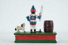 Load image into Gallery viewer, Vintage Trick Dog Mechanical Bank Cast Iron Style Coin Bank Taiwan

