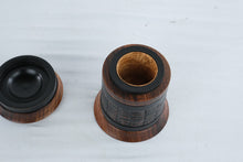 Load image into Gallery viewer, L Sherman Cocobolo Pear Black Ash Wooden Lidded Box Hand Turned 2012
