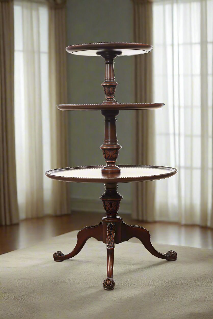 Triple Tiered Mahogany Display Table