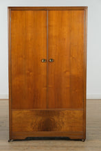 Load image into Gallery viewer, Vintage Cedar-Lined Armoire with Burlwood Detail &amp; Casters
