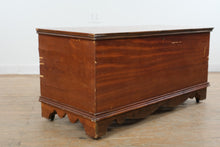 Load image into Gallery viewer, Vintage Cedar Blanket Chest Storage Trunk with Lift Top and Carved Base
