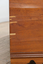 Load image into Gallery viewer, Vintage Cedar Blanket Chest Storage Trunk with Lift Top and Carved Base
