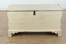 Load image into Gallery viewer, Vintage Distressed Cream Painted Wooden Storage or Blanket Trunk Chest

