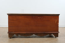 Load image into Gallery viewer, Vintage Cedar Blanket Chest Storage Trunk with Lift Top and Carved Base
