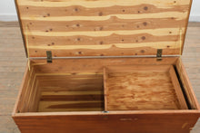 Load image into Gallery viewer, Vintage Cedar Blanket Chest Storage Trunk with Lift Top and Carved Base
