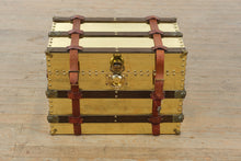 Load image into Gallery viewer, Trunk Line, Inc. Brass-Clad Steamer Trunk Chest – Made in Kerens, Texas, USA
