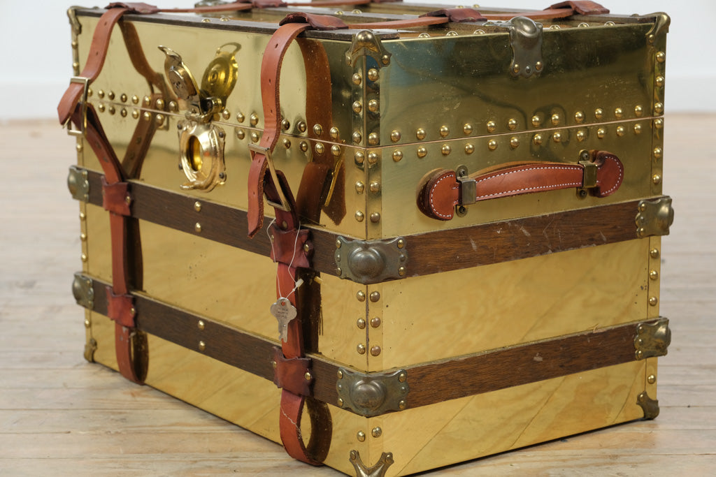 Trunk Line, Inc. Brass-Clad Steamer Trunk Chest – Made in Kerens