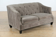 Load image into Gallery viewer, H.M. Richards Modern Gray Tufted Loveseat – 64&quot; Wide
