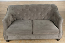 Load image into Gallery viewer, H.M. Richards Modern Gray Tufted Loveseat – 64&quot; Wide
