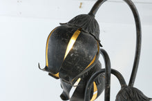 Load image into Gallery viewer, Metal Tulip Table Lamp Three Light Floral Accent Lamp Bronze Finish 34 Inch- Online Only
