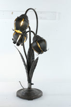 Load image into Gallery viewer, Metal Tulip Table Lamp Three Light Floral Accent Lamp Bronze Finish 34 Inch- Online Only
