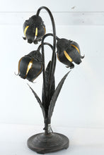 Load image into Gallery viewer, Metal Tulip Table Lamp Three Light Floral Accent Lamp Bronze Finish 34 Inch- Online Only
