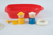 Load image into Gallery viewer, Vintage Tupperware Toy Boat Red White Sailor Figures Accessories
