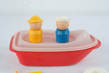 Load image into Gallery viewer, Vintage Tupperware Toy Boat Red White Sailor Figures Accessories

