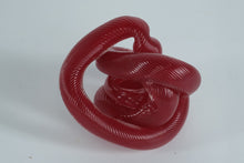 Load image into Gallery viewer, Red Twisted Glass Knot Sculpture – Modern Art Glass Accent, Textured Design
