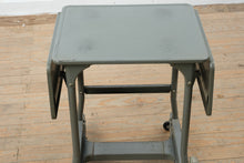 Load image into Gallery viewer, Vintage Industrial Metal Drop Leaf Rolling Table with Foot Brake
