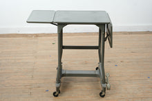Load image into Gallery viewer, Vintage Industrial Metal Drop Leaf Rolling Table with Foot Brake
