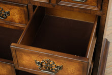 Load image into Gallery viewer, Burlwood-Style Nightstand with Decorative Brass Hardware
