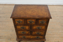 Load image into Gallery viewer, Burlwood-Style Nightstand with Decorative Brass Hardware
