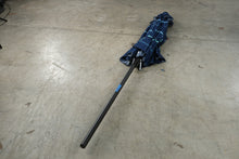 Load image into Gallery viewer, Navy Blue Striped Patio Market Umbrella Crank Lift Outdoor Shade

