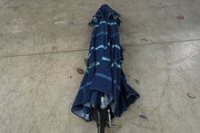 Load image into Gallery viewer, Navy Blue Striped Patio Market Umbrella Crank Lift Outdoor Shade
