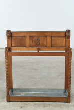 Load image into Gallery viewer, Antique Oak Umbrella Stand Carved Faces Barley Twist Zinc Drip Tray Hall Stand
