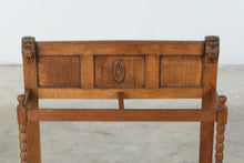 Load image into Gallery viewer, Antique Oak Umbrella Stand Carved Faces Barley Twist Zinc Drip Tray Hall Stand
