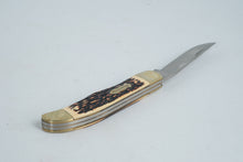Load image into Gallery viewer, Uncle Henry 227UH Folding Pocket Knife – Staglon Handle, 2-Blade, with Leather Sheath
