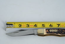 Load image into Gallery viewer, Uncle Henry 227UH Folding Pocket Knife – Staglon Handle, 2-Blade, with Leather Sheath
