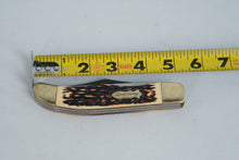 Load image into Gallery viewer, Uncle Henry 227UH Folding Pocket Knife – Staglon Handle, 2-Blade, with Leather Sheath
